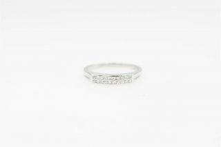 Antique 1940s 2 Row.  33ct Vs G Diamond Platinum 4mm Wedding Band Ring