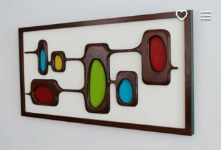 Mid Century Modern Wall Art - Carved Wood Wall Sculpture,  Witco Style
