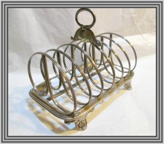 Antique George Iv C1827 English Sterling - 6.  5 " Large Size Silver Toast Rack Nr