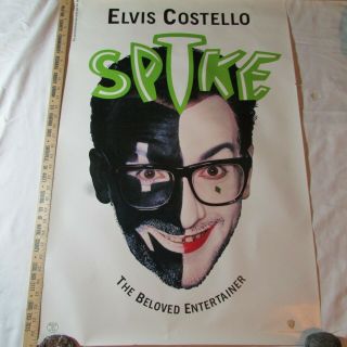 Vtg 1989 Elvis Costello " Spike " Music Promo Poster 23 " X 35 "