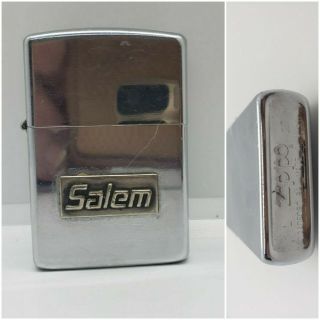 Vintage 1991 Zippo Chrome Cigarette Lighter,  Advertising For Salem Cigarettes