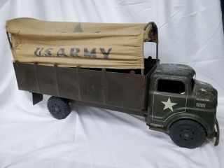 Vintage Marx Lumar U.  S.  Army Pressed Steel Toy Truck 5417314 19 " Length