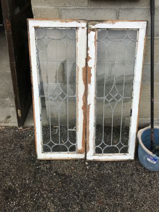 Mk 4 Two Available Price Each Antique Beveled Lead Glass Window 16.  75 X 44.  5