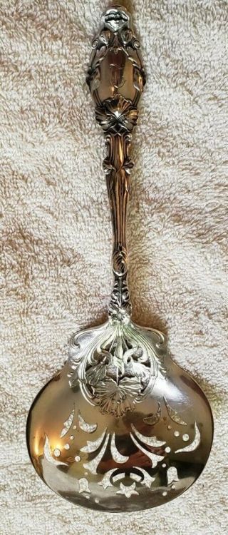 Virginiana By Gorham Sterling Silver Art Nouveau Pea Or Vegetable Spoon Pierced
