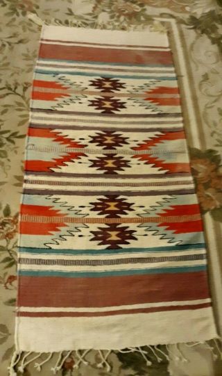 Antique Vtg Navajo Wool Rug Native American Indian 57  X25