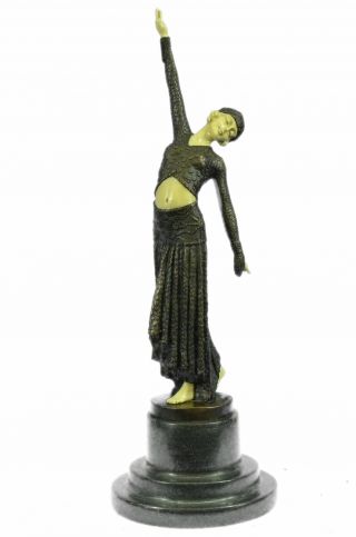 Art Deco Dancer Bronze Sculpture By Demétre Chiparus 15 " X 5 "