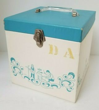 Vintage Blue Platter - Pak 45 Rpm Record Holder Carry Case Box No.  752 - Euc