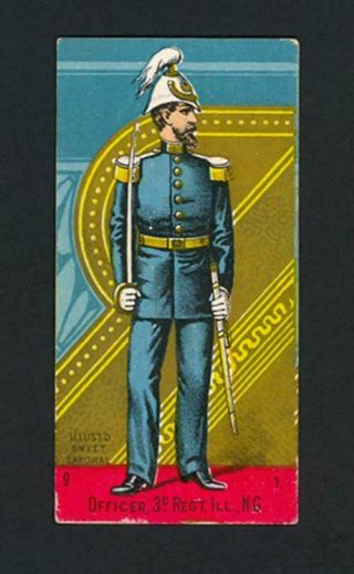 Officer,  3rd Regt.  Ill.  N.  G.  1888 N224 Kinney Bros.  Military Series - Ex,