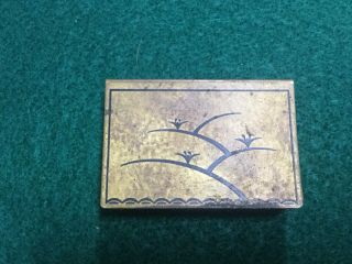 Vintage 1920’s Art Deco / Art Nuevo Brass Pocket Matchbook Holder,  Match Safe 2