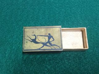 Vintage 1920’s Art Deco / Art Nuevo Brass Pocket Matchbook Holder,  Match Safe 3