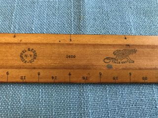 Vintage Keuffel & Esser Ny K&e 1400 Drafting Ruler Scaled Wood Double Sided 12 "