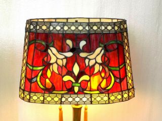 Magnificent Rare Antique Art Noveau 100,  Year Old Stained Glass Lamp Shade