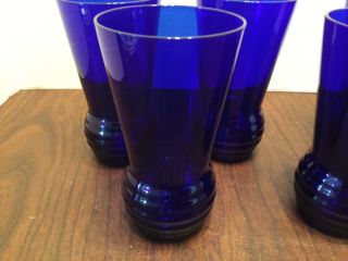 5 Vintage Cobalt Blue Drinking Glasses/ Vase 2