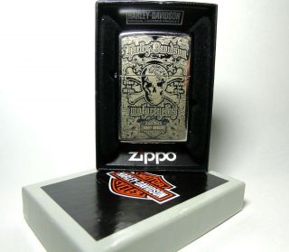 Zippo Harley - Davidson Skull & Logo Live To Ride Lighter 28229 C.  2007