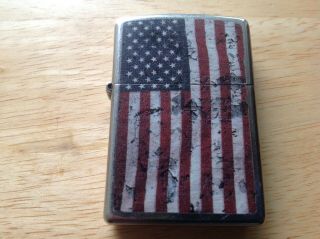 Distressed American Flag Zippo Lighter 2015