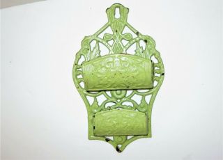 Vintage Wilton Cast Iron Double Pocket Wall Mounting Match Holder Victorian Chic