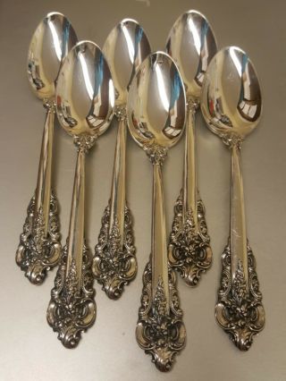 Set Of 6 Wallace Grande Baroque Sterling Silver 6 7/8 " Soup Spoons No Mono E19