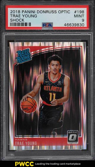 2018 Donruss Optic Shock Trae Young Rookie Rc 198 Psa 9