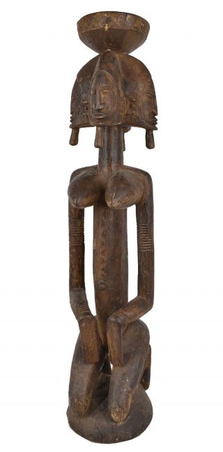 Dogon Ancestor Female Three Heads Figure Nommo Mali African Art