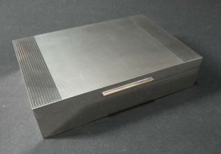Stunning Art Deco Style Alfred Dunhill Solid Silver Cigarette / Cigar Box - 533g