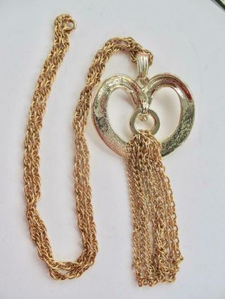 Vintage Sarah Coventry Long Statement Multi Chain Tassle Necklace 22 " Long