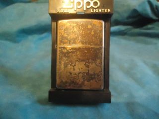 2006 Zippo Antique Silver Plate Lighter Flat Bottom With Case