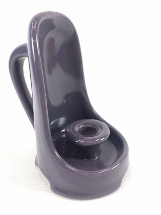 1916 Rookwood Art Pottery Purple Glaze Chamber Candle Stick Holder Antique