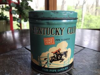 Vintage Kentucky Club Fine Cut Pipe Tobacco For Pipe Lovers Tin Penn Tobacco Co.