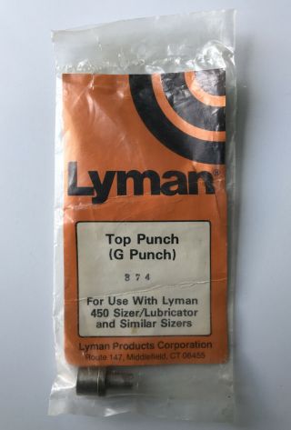 Vintage Lyman Top Punch G 374 For 450 Lube & Sizer For Reloading Accessories