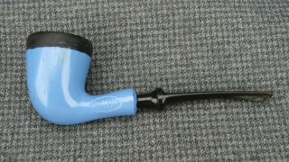 M - Synthetic Estate Pipe Marked " The Smoke " - Blue Bowl