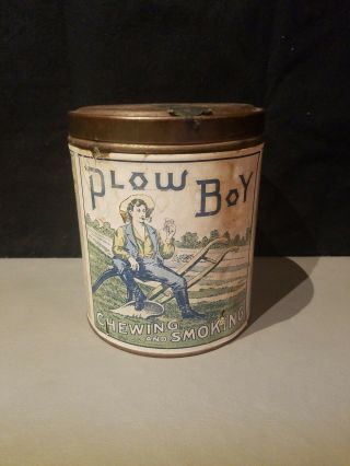 Plow Boy Chewing & Smoking tobacco Empty Tin Spaulding Merrick Liggett 3