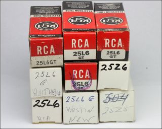 Vintage 9 Radio Tubes Rca,  Ken - Rad Types 25z6,  25z5,  25l6 X7pc (one - Nos)