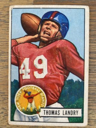1951 Bowman Football 20 Tom Landry - York Giants Rc