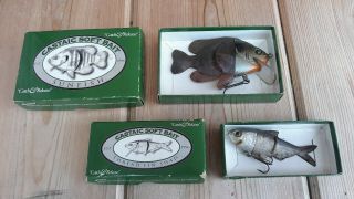 Castaic Soft Bait Fishing Lures Sunfish & Fin Shad W Orig Boxes Vintage Tackle.