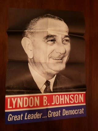 Lyndon B.  Johnson,  Lbj 1960 Presidential Campaign Poster,  Large 41 " X 27 "