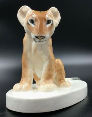 Vintage/antique Meissen Porcelain Lion Cub Figurine Art Nouveau 274