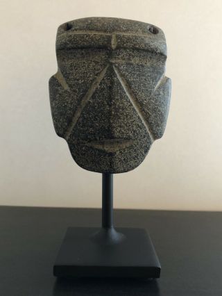 Pre - Columbian,  Mexico,  Mezcala Green Stone Mask (400 - 100 Bc).