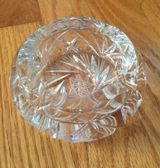 Vintage Glass Lead Crystal Ashtray Bowl 8 - Pointed Star Flower Petals 4 " Dia X 2 "