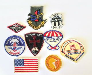 Vintage Military Skydiving Jumpsuit Patches.  9 Total From 1960 - 70 