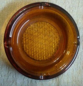 Amber Small Cigar Ashtray 6 Inches Wide.