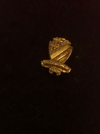 Vintage Beta Sigma Phi Sorority Pin Gold Tone Unmarked - Vita Scientia Amicitia