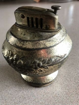 Wwii Vintage Silver Plated Occupied Japan Table Lighter Reconstruction