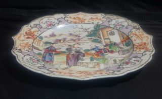 18th C.  Antique Chinese Mandarin Famille Rose Porcelain Plate
