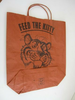 Vintage Esso Feed The Kitty Gas Petroleum Automobile Advertising Paper Bag