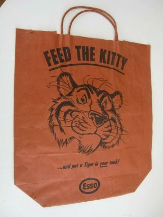 Vintage ESSO Feed the Kitty Gas Petroleum Automobile Advertising Paper Bag 2