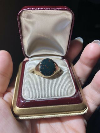 Vintage Men’s 10k Gold Bloodstone Ring