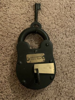 Vintage Lock San Quentin Death Row Prison Pad Lock W/ 2 Keys.