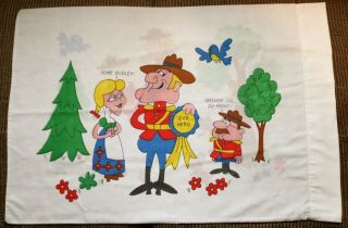 Vintage Dudley Do Right Nell Horse Cartoon Pillowcase