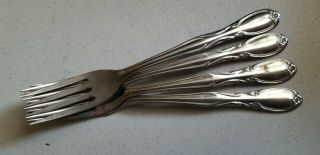4 Antique Vintage Collectible Forks 7 " Stainless Steel - Superior Usa