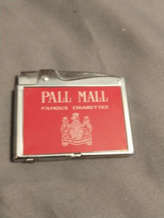 Vintage Pall Mall Famous Cigarettes Flat Lighter Embossed Continental Brand